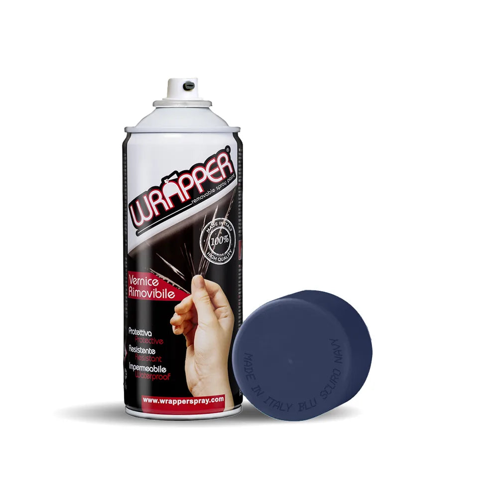 Wrapper, pellicola spray rimovibile, 400 ml - Blu scuro navy su fondo bianco