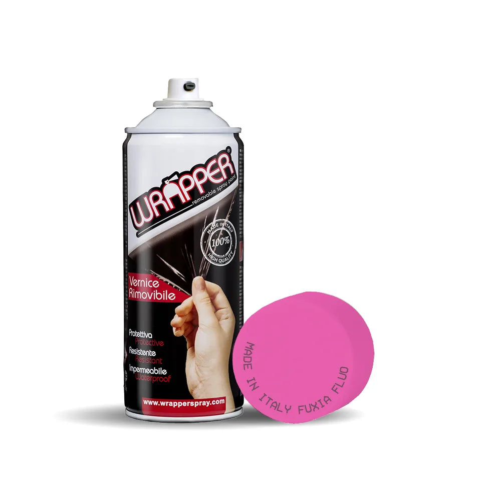 Wrapper, pellicola spray rimovibile, 400 ml su fondo bianco
