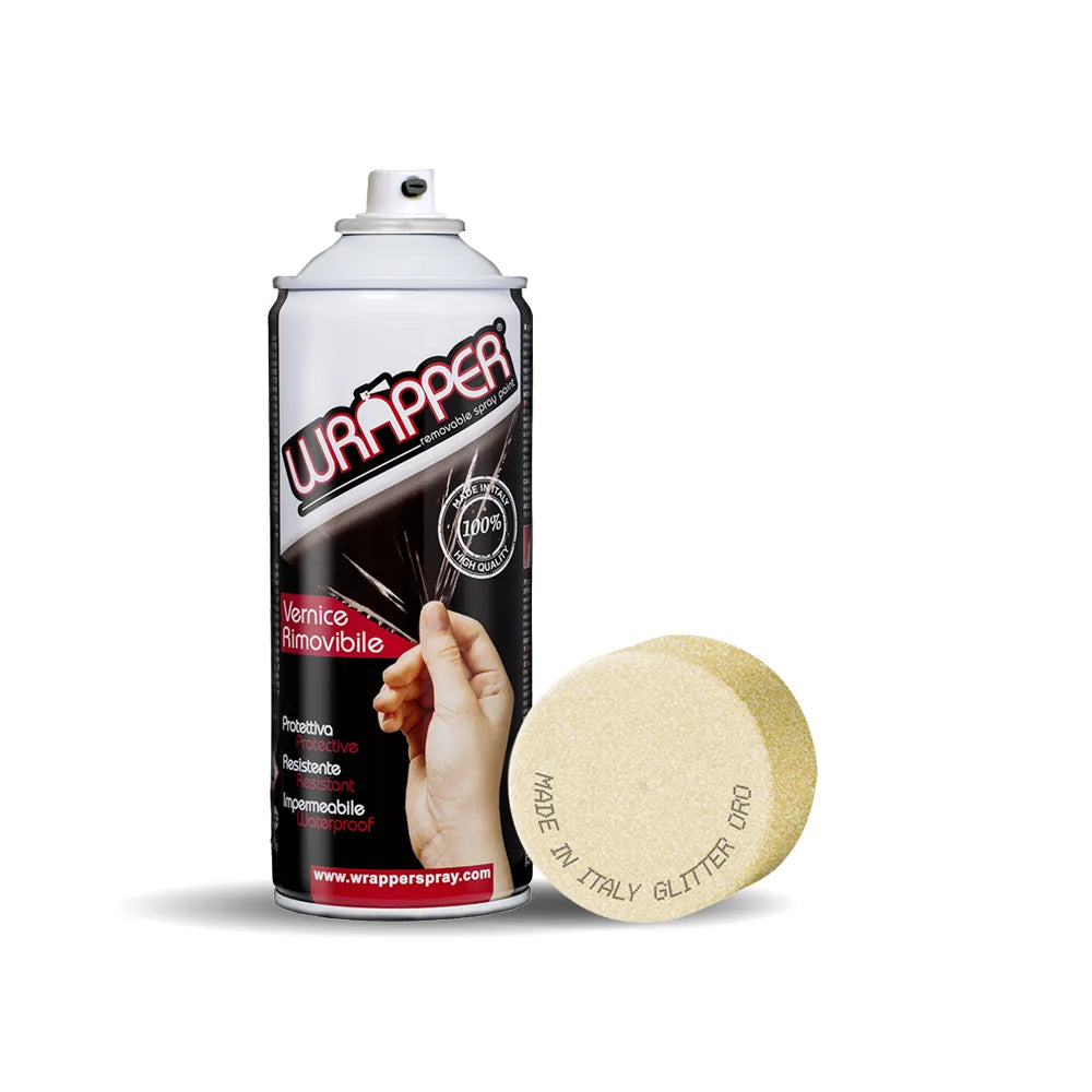 Wrapper, pellicola spray rimovibile, 400 ml su fondo bianco