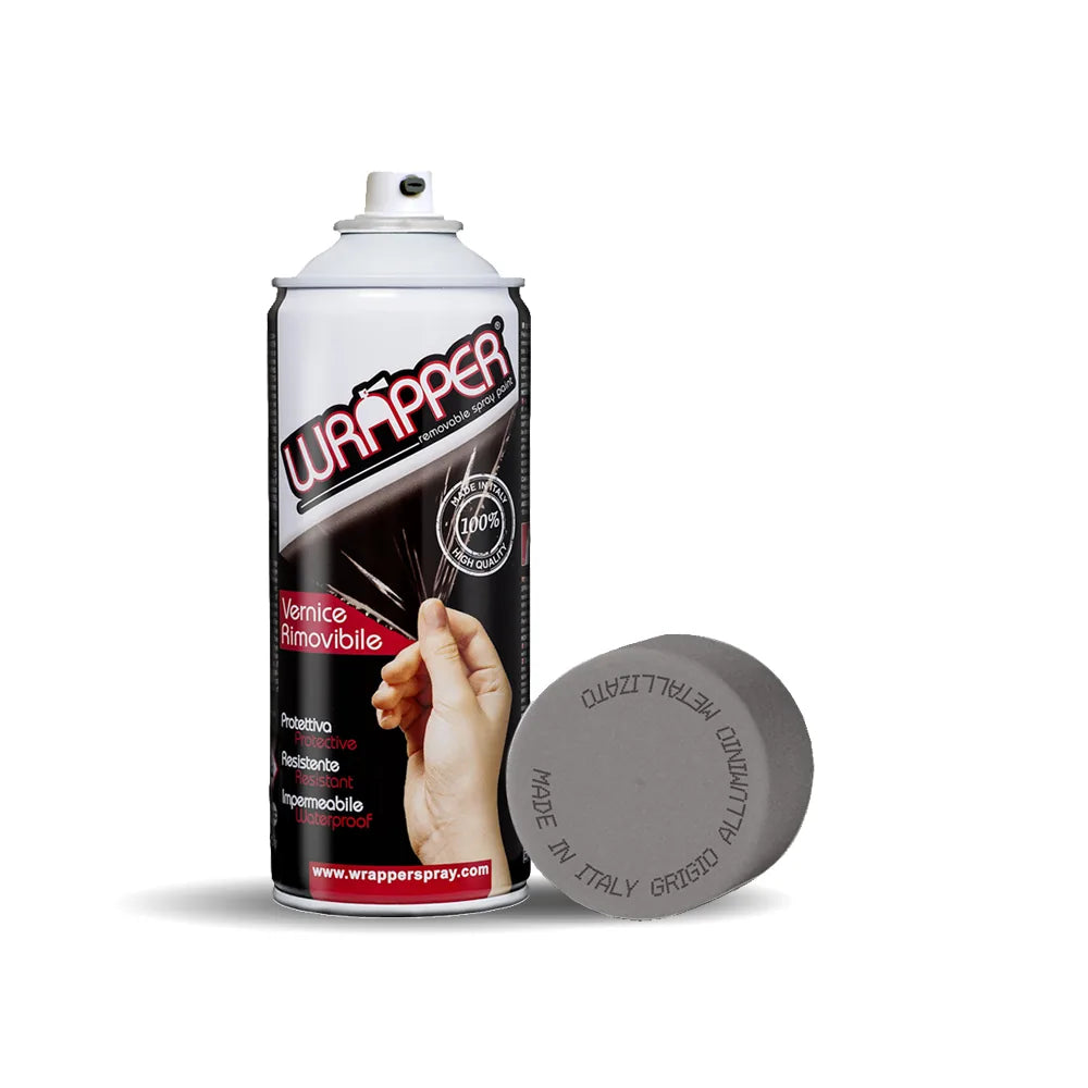 Wrapper, pellicola spray rimovibile, 400 ml - Grigio su fondo bianco