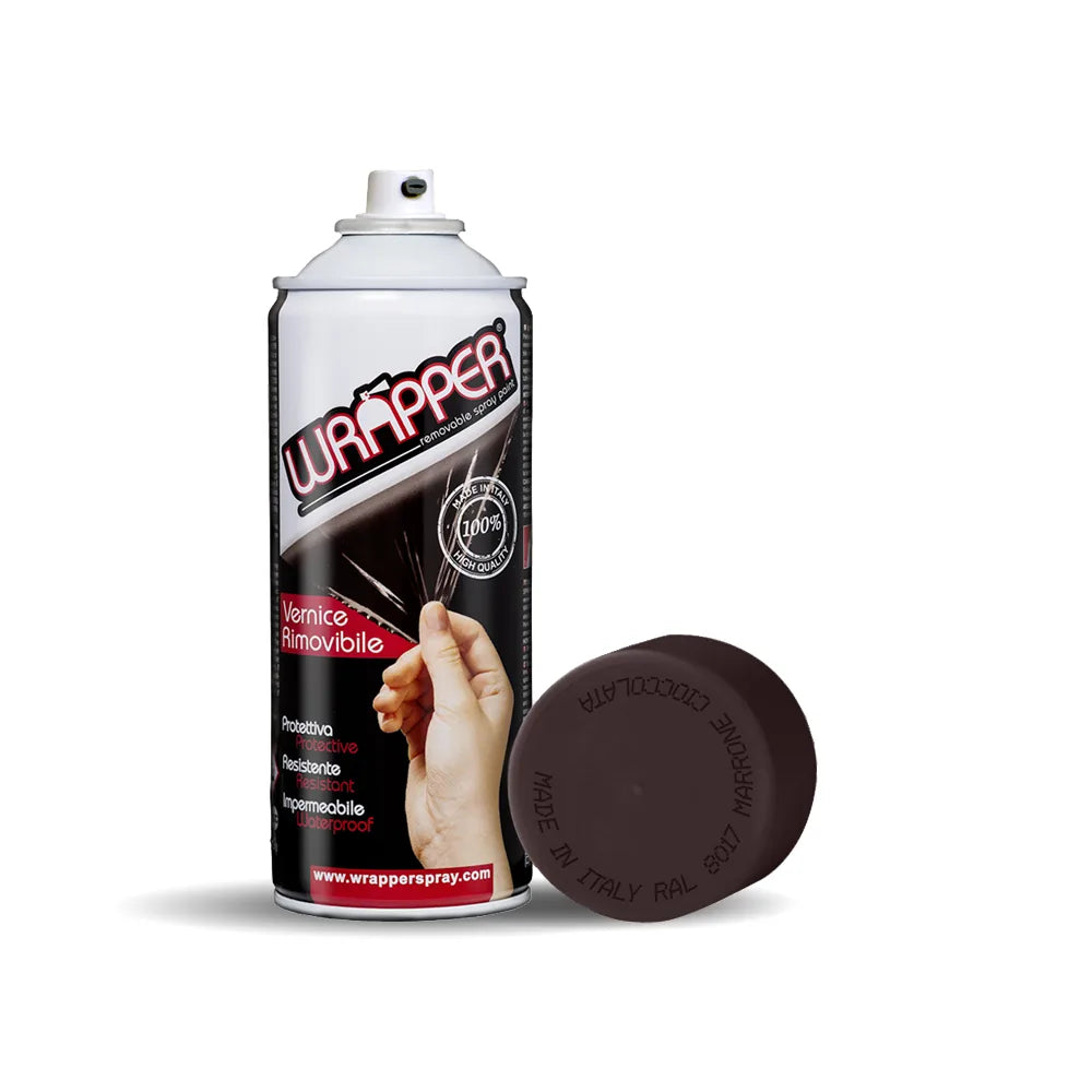Wrapper, pellicola spray rimovibile, 400 ml - Marrone su fondo bianco