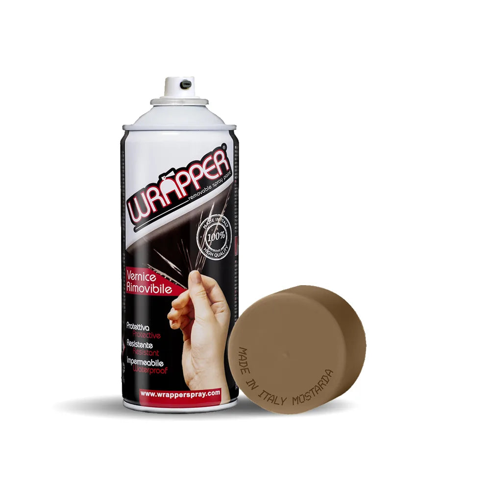 Wrapper, pellicola spray rimovibile, 400 ml su fondo bianco