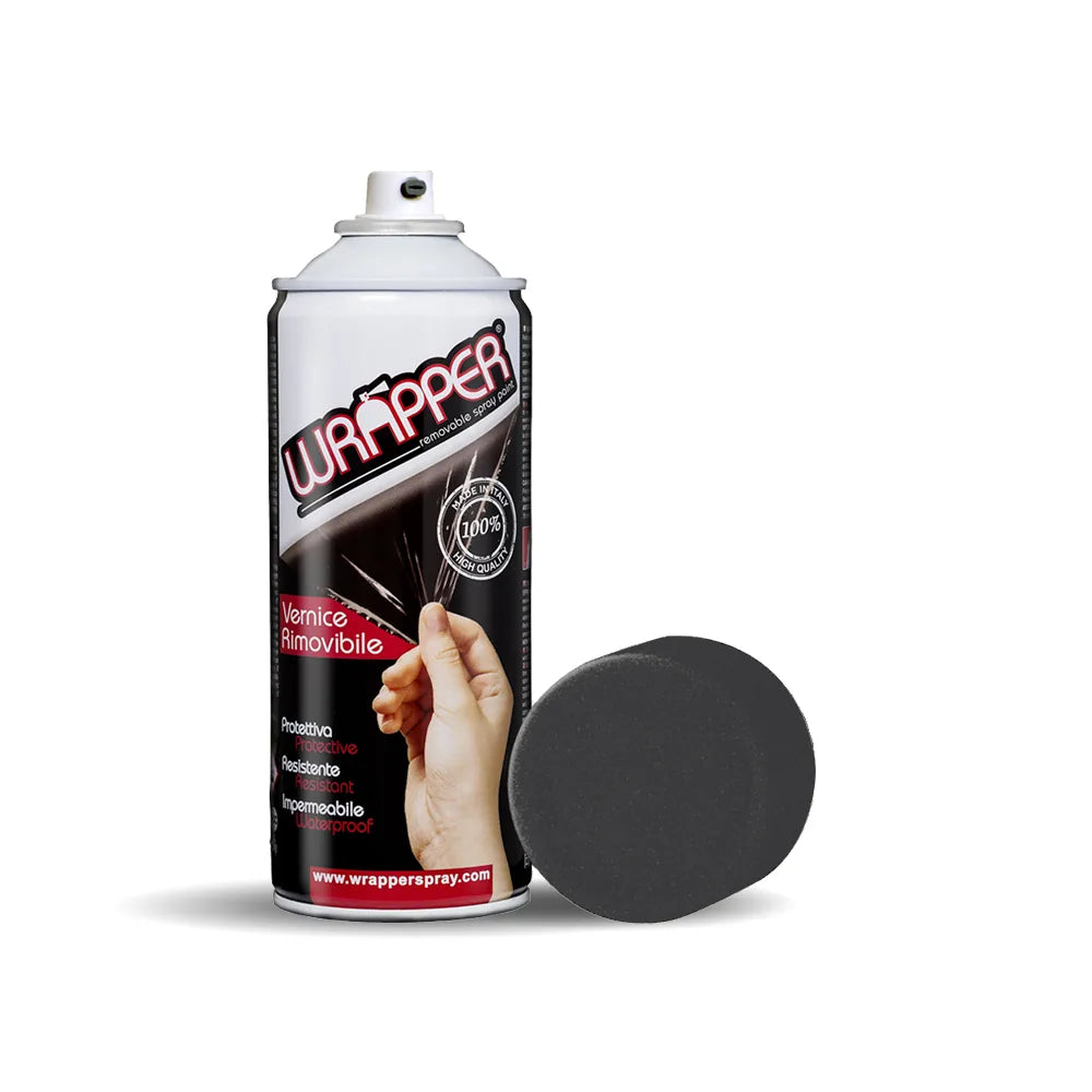 Wrapper, pellicola spray rimovibile, 400 ml - Nero su fondo bianco