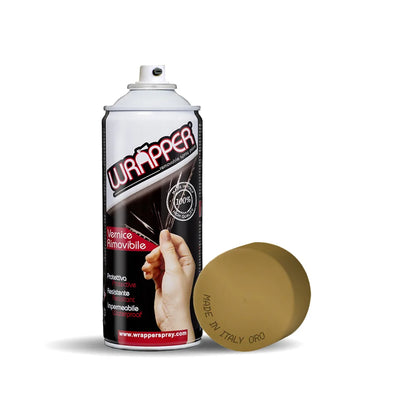 Wrapper, pellicola spray rimovibile, 400 ml su fondo bianco