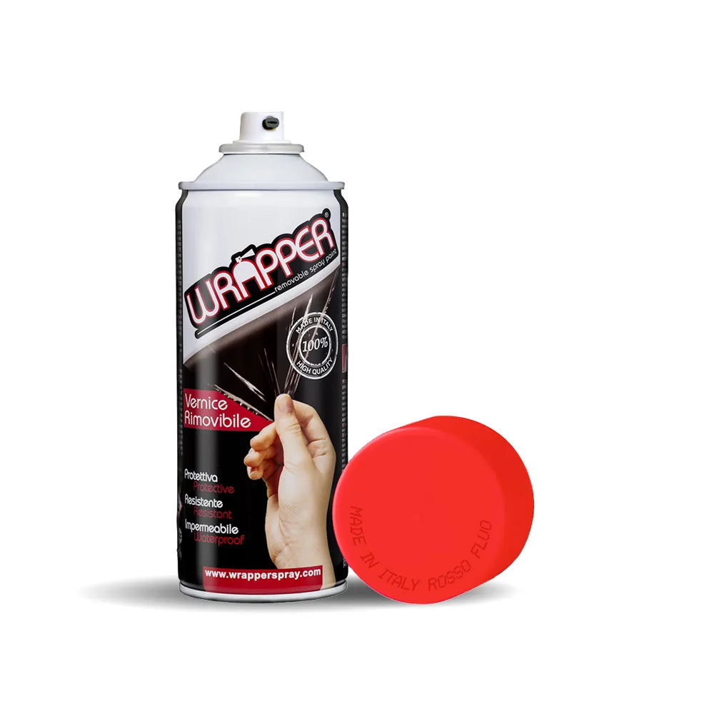 Wrapper, pellicola spray rimovibile, 400 ml su fondo bianco