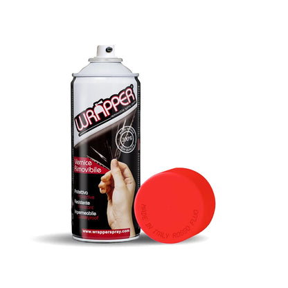 Wrapper, pellicola spray rimovibile, 400 ml su fondo bianco