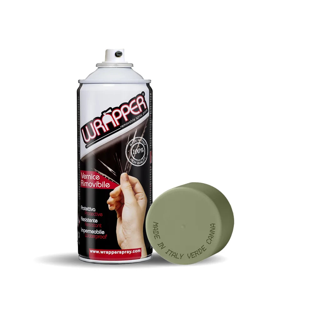 Wrapper, pellicola spray rimovibile, 400 ml su fondo bianco