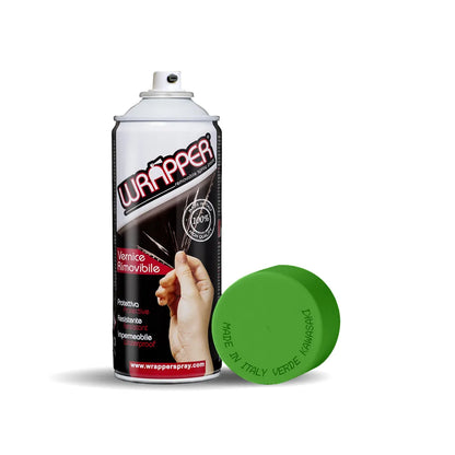 Wrapper, pellicola spray rimovibile, 400 ml su fondo bianco