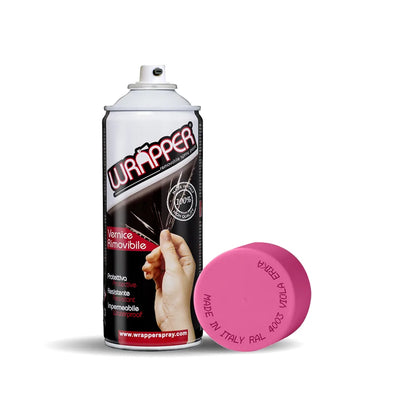 Wrapper, pellicola spray rimovibile, 400 ml - Viola Erika su fondo bianco