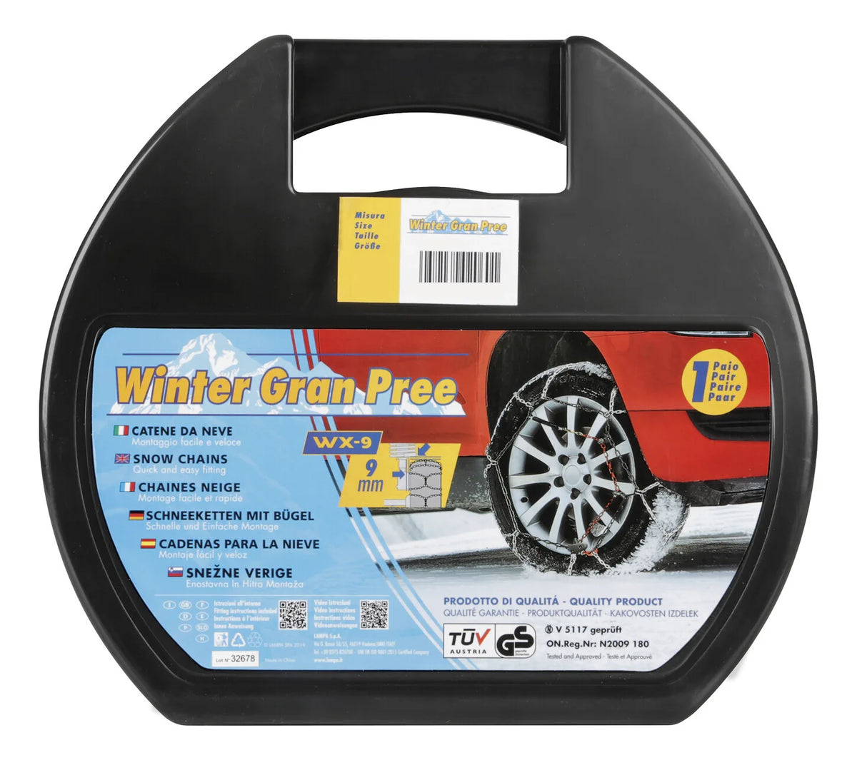 La confezione di WX-9 - Winter Gran Pree, catene da neve autovetture, vista 2
