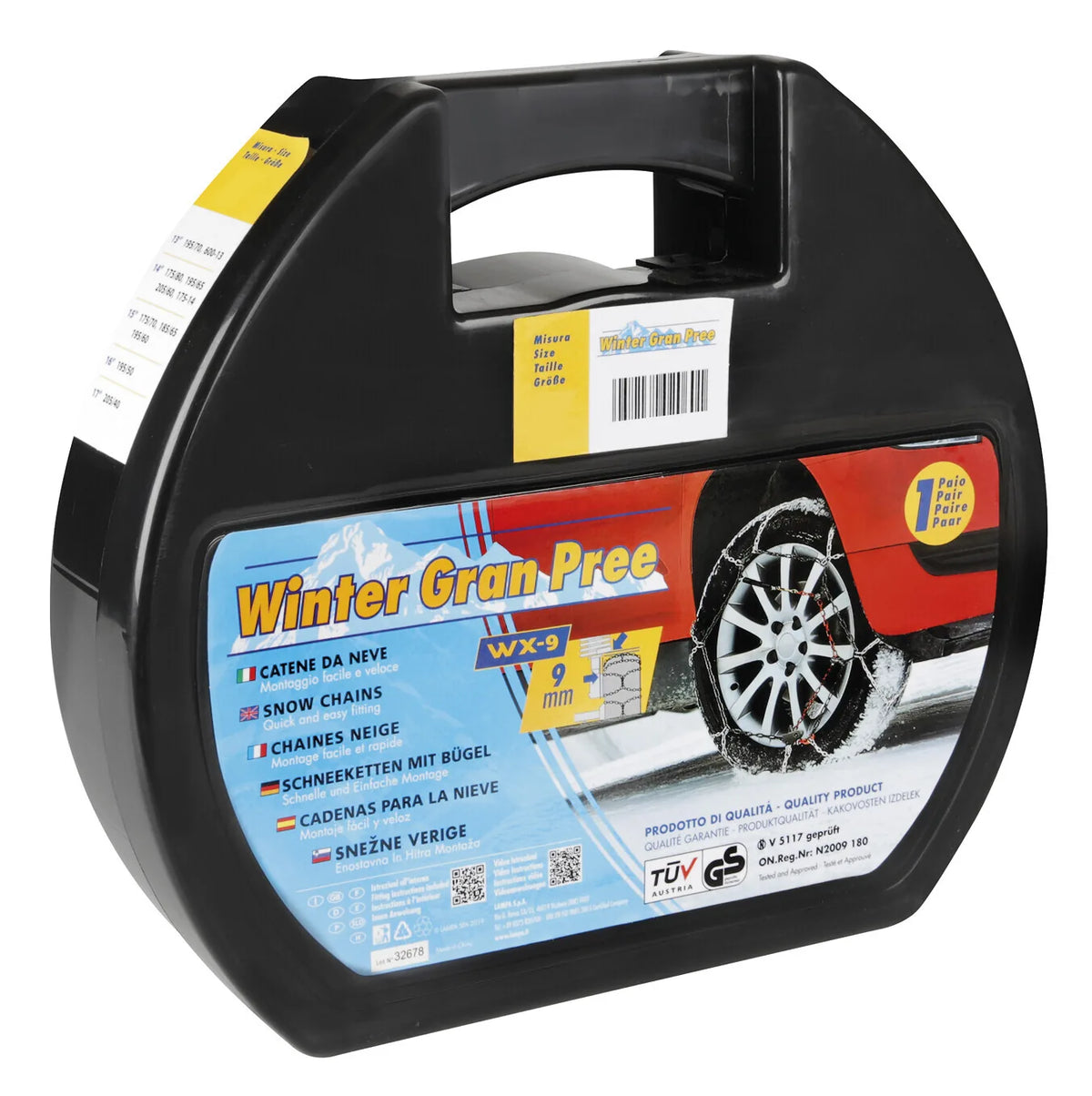 La confezione di WX-9 - Winter Gran Pree, catene da neve autovetture, vista 5