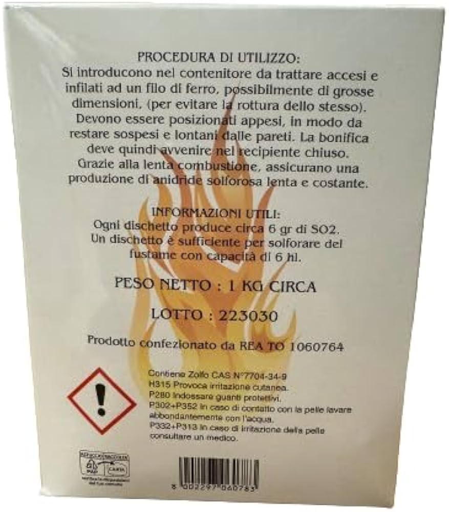 Zolfo dischi antigocciolante - kg.1 - 1 kg 