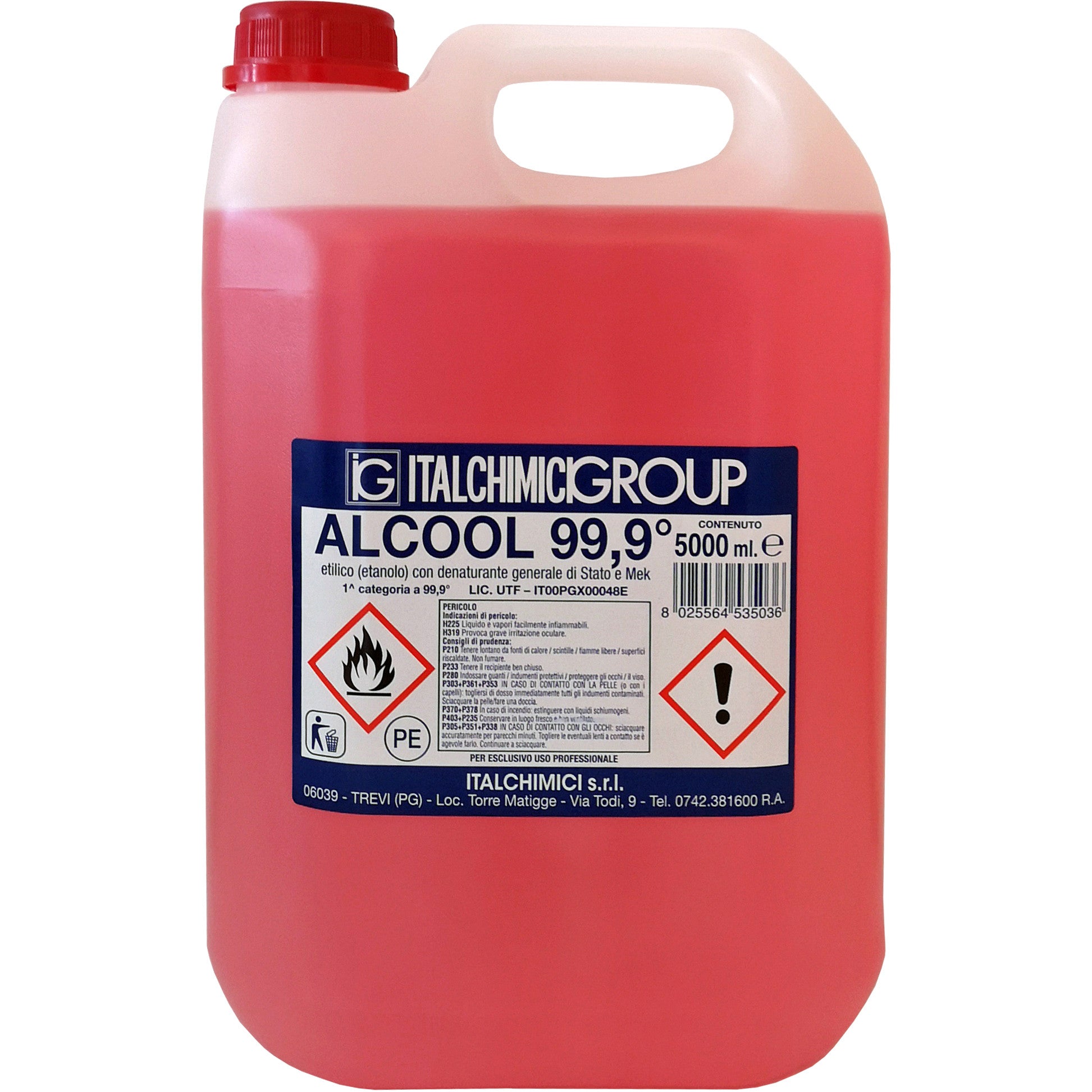 Alcool denaturato 99,9 certif. lt.5(italchimici)