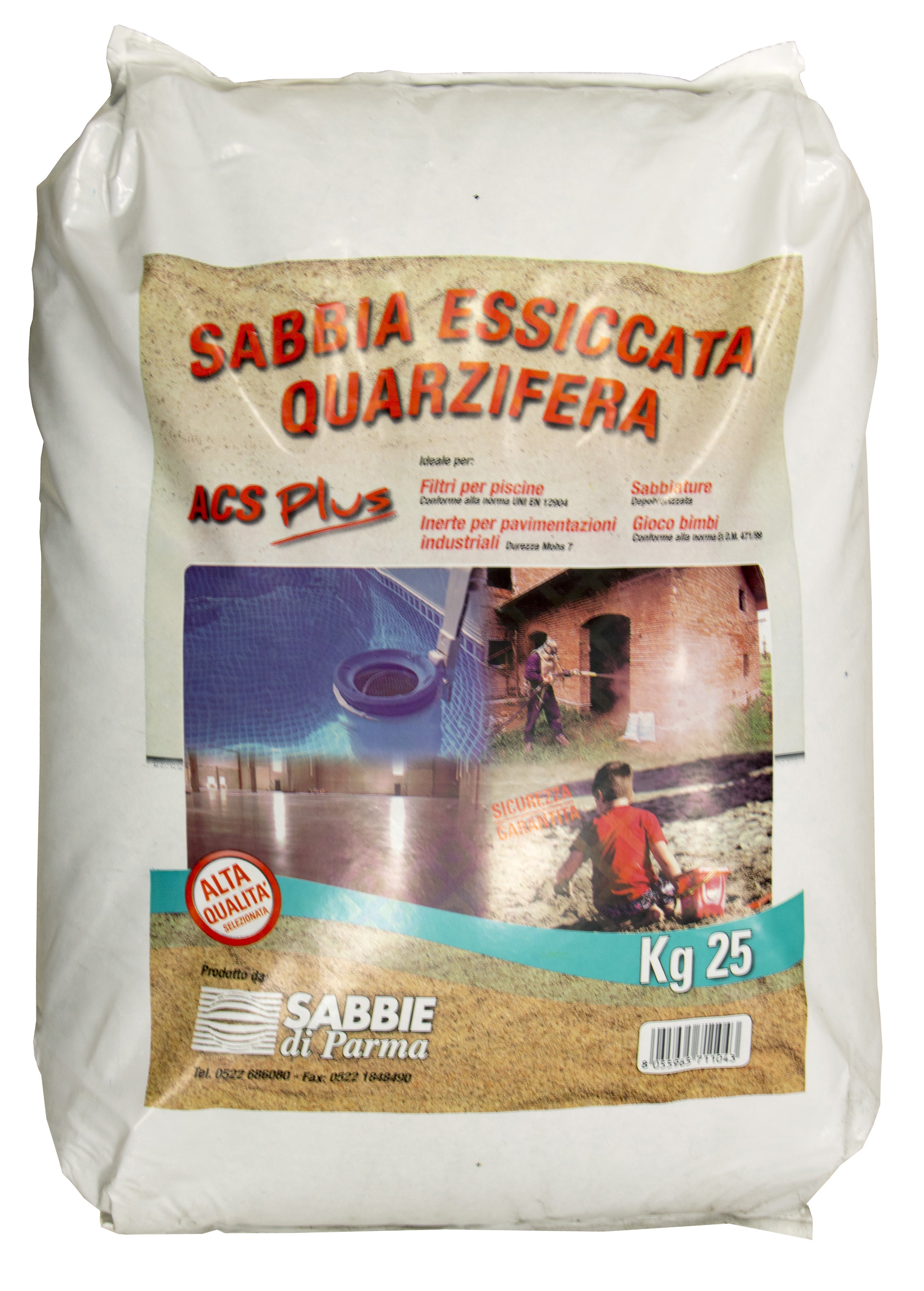 Sabbia quarzifera kg.25 per filtri piscina