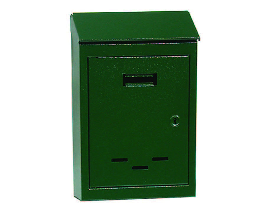 Cassetta postale con tetto e chiave ad una leva verde
