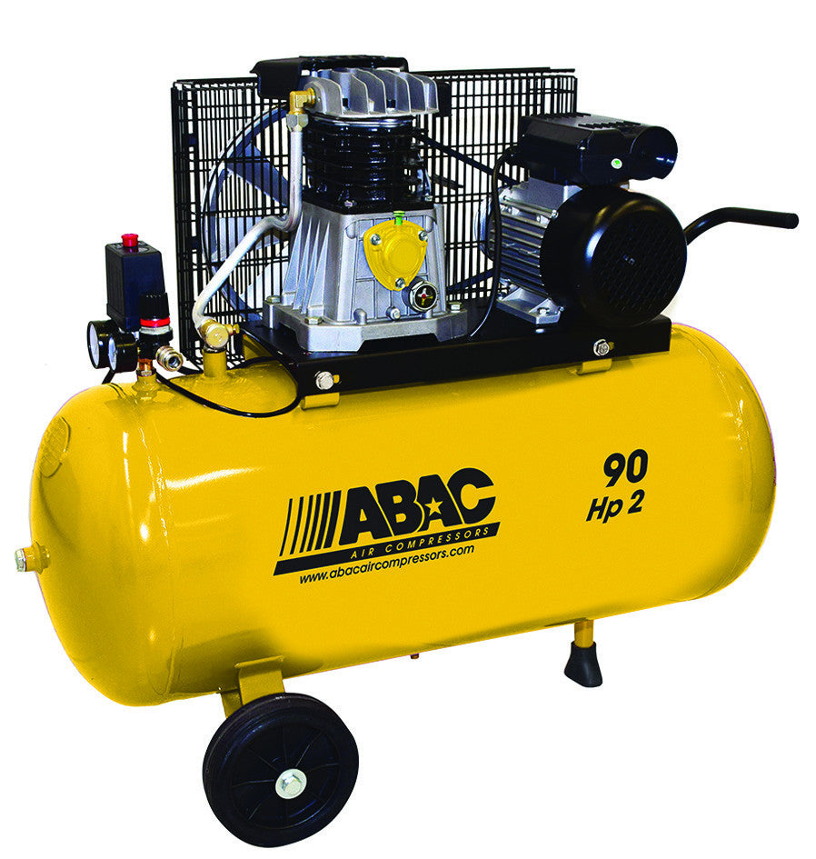 Compressore a cinghia bicilindrico lubrificato a olio lt.90 ABAC
