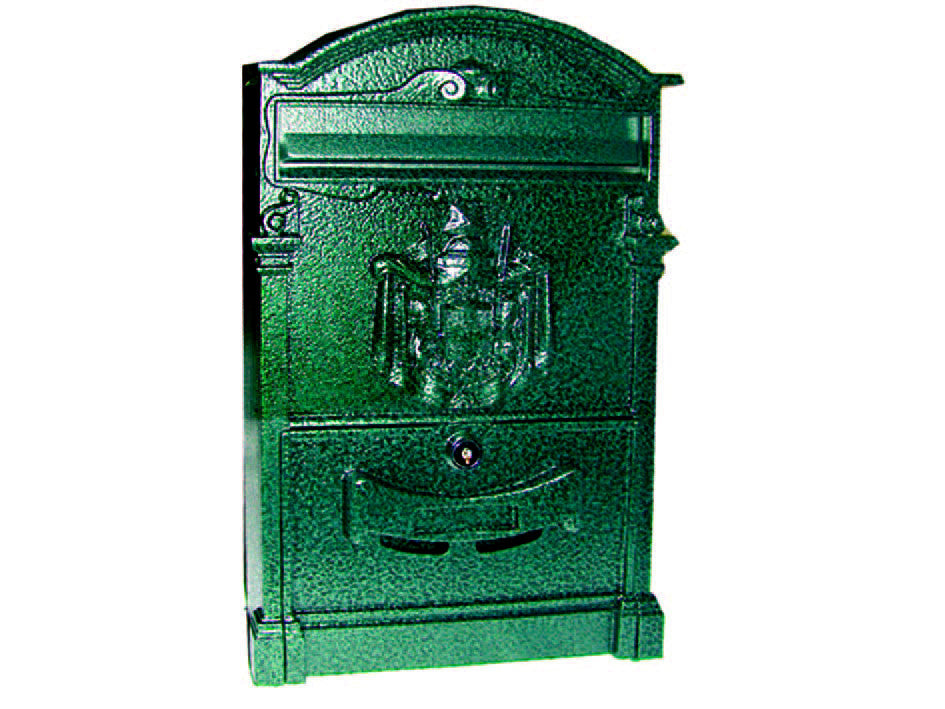 Cassetta postale in alluminio per esterni residence verde - cm.25x9x41h. colore verde anticato SICURO
