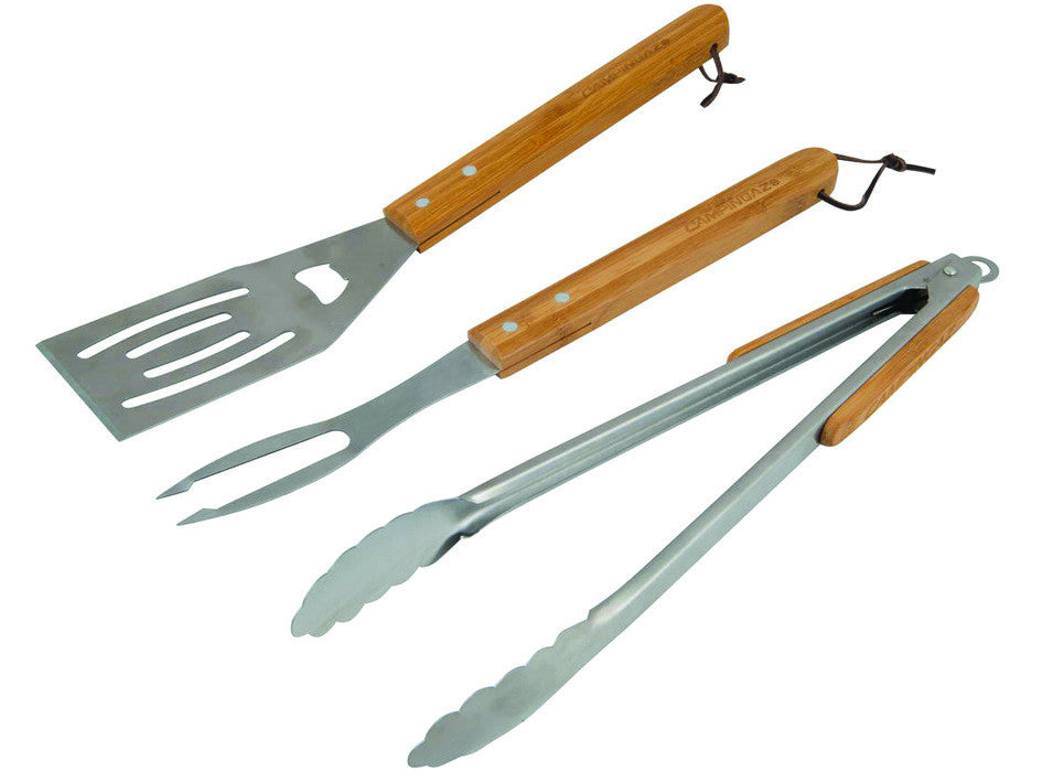 Set utensili per barbecue pz.3 con manici in legno - set pz.3 CAMPINGAZ