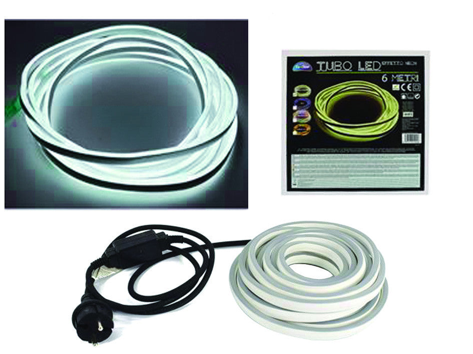 Tubo neon tapelight bianco freddo per uso interno esterno - mt.6