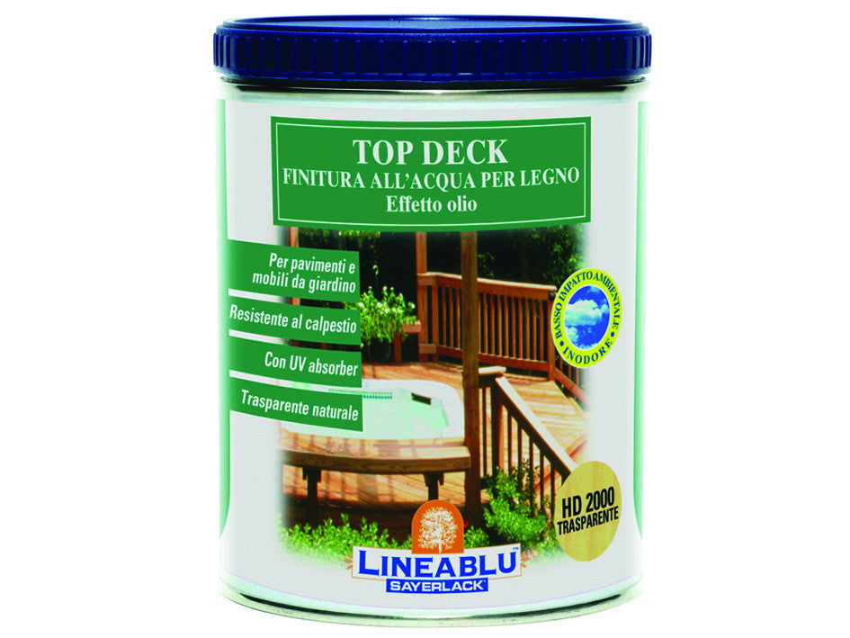 Finitura all'acqua effetto olio per legno top deck - hd 2000 trasparente ml.750 SAYERLACK