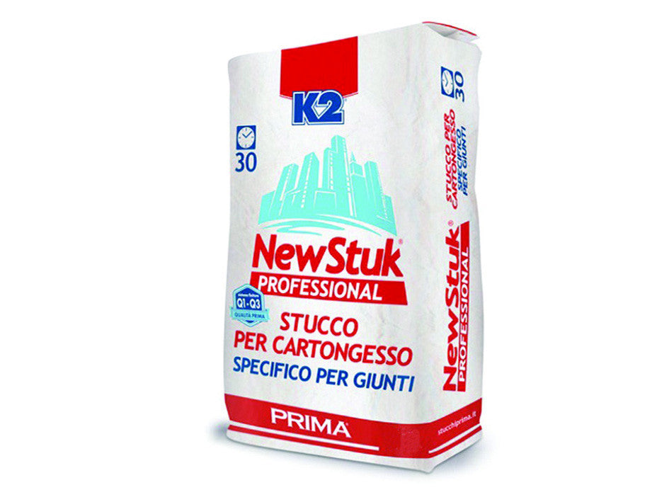 K2 newstuk professional stucco per cartongesso in polvere in sacco - kg.5
