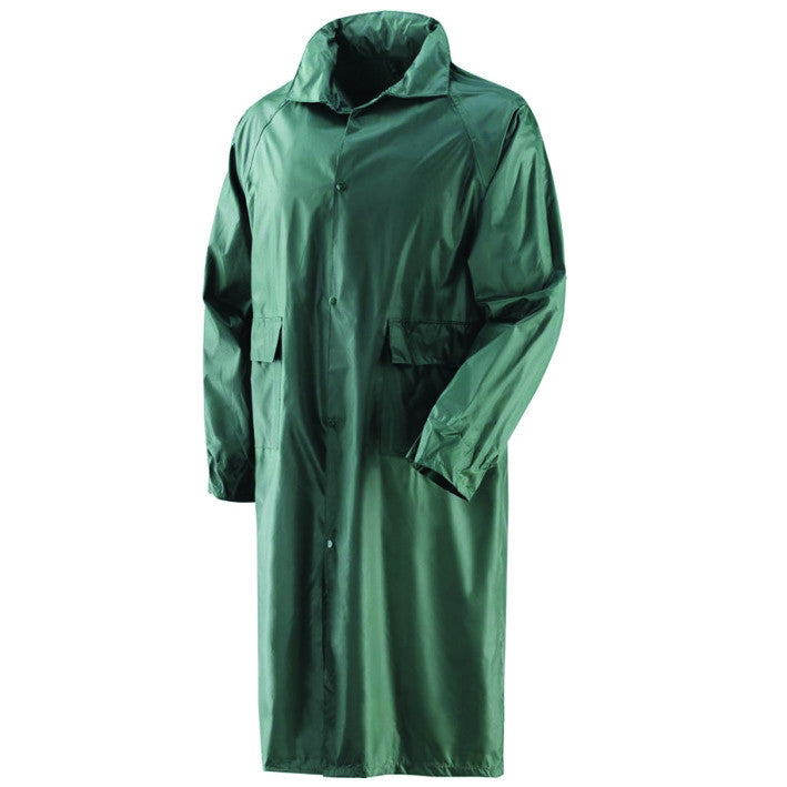 Impermeabile cappotto in nylon spalmato in pvc verde