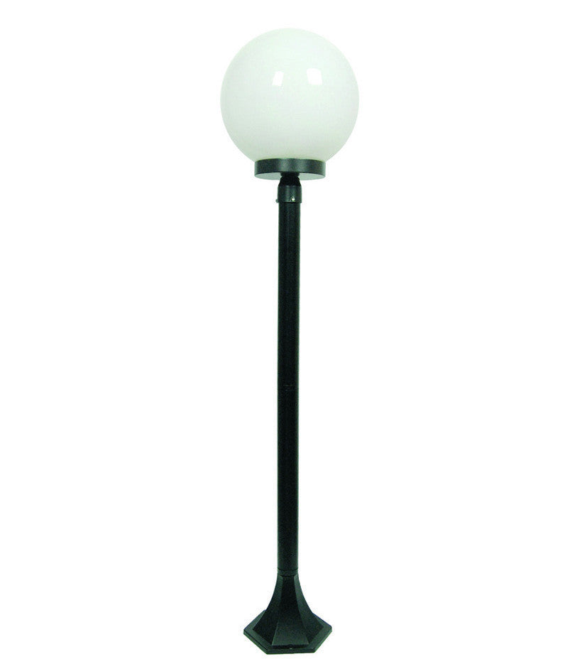 Lampioncino su palo modello sfera - 100w ip44 cm.120h. colore nero SYNTESY