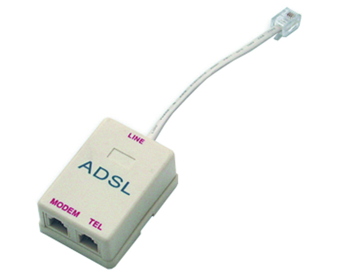 Commutatore telefonico 2 uscite plug 6/2c per linea adsl