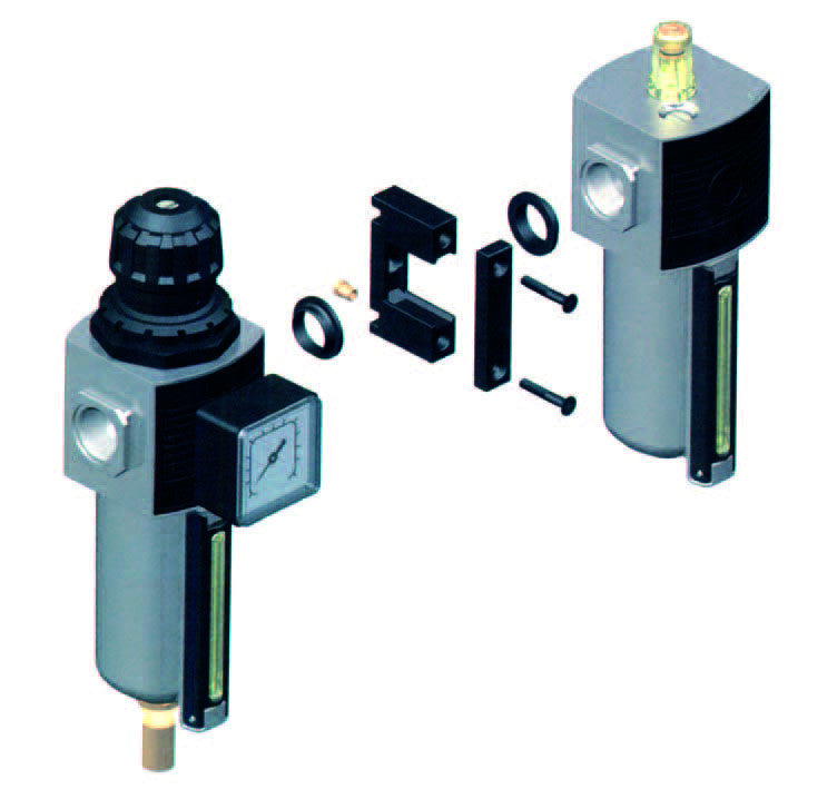 Gruppo filtro regolatore di pressione e lubrificatore modulare ANI