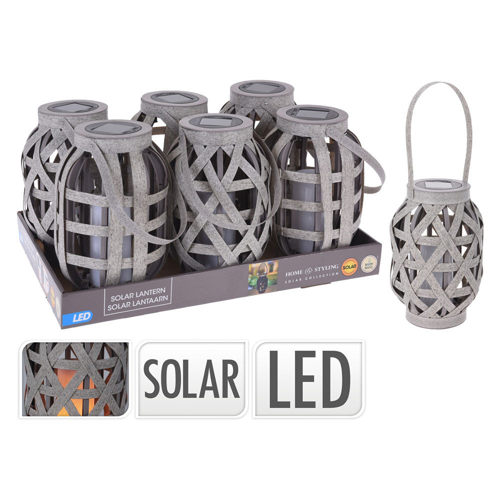 Lanterna solare in plastica colore grigio KOOPMAN