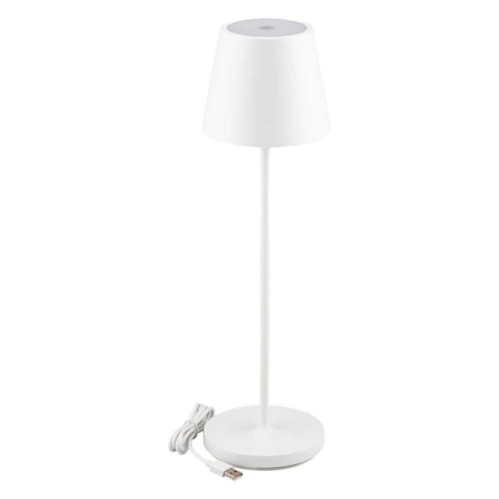 Lampada da tavolo touch ricaricabile 'slim' 2 w - corpo colore bianco VTAC