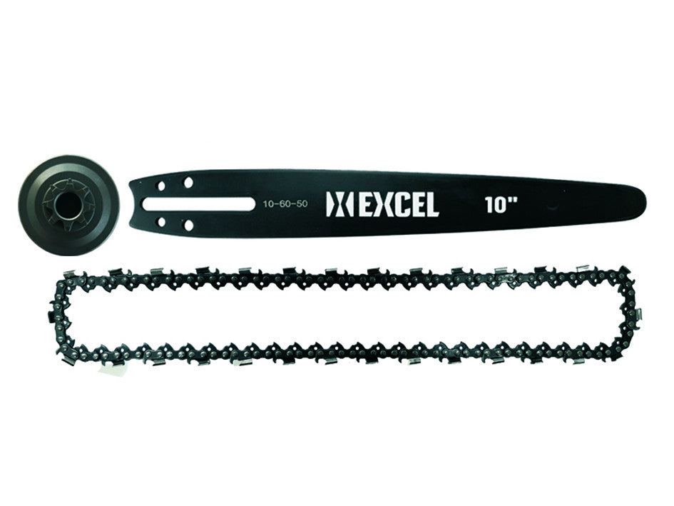 Kit barra carving+catena+campana frizione per motosega cm.25 - cm.25-10 - passo 1/4-050 (mm.1,3) EXCEL