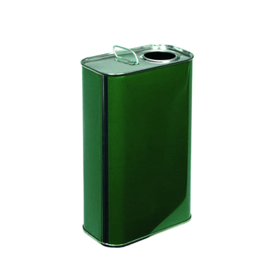 Lattina per olio rettangolare verde lt.2 - capacità lt.2 - cm.14,7x9x20h.