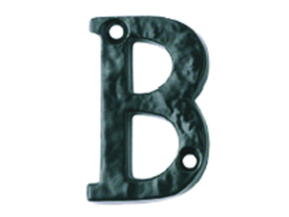 Lettera alfabeto b in ferro nero opaco