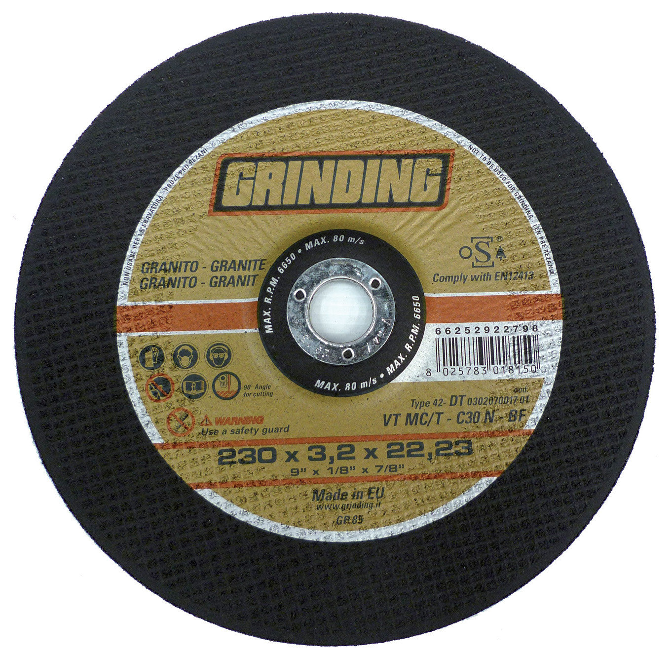 Grinding disco per granito d.230x3,2 vtmc/t SAINT GOBAIN ABRASIVI