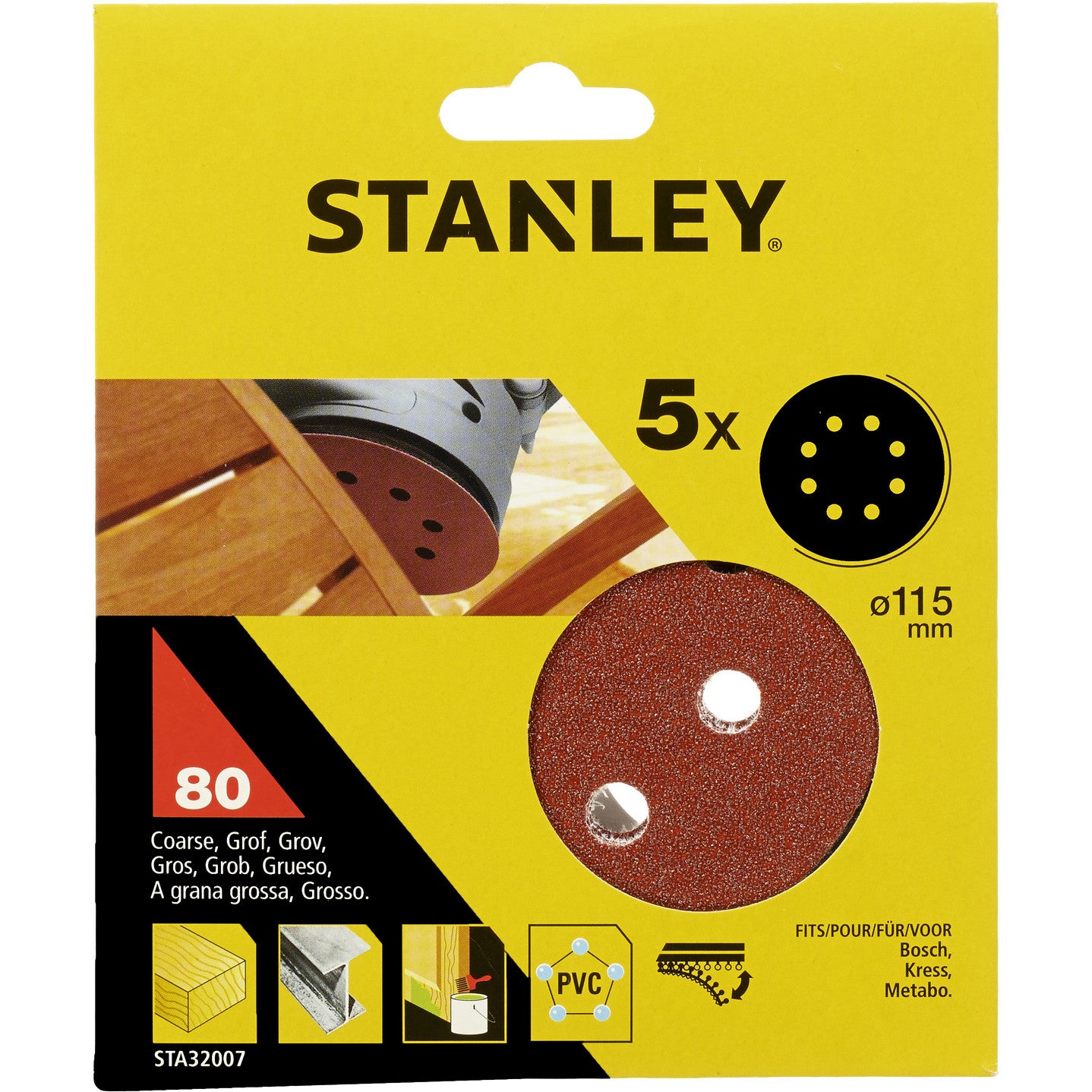 Piranha/stanley sta32007 (x32007)  5 dischi vel.rot-orb 115 gr.80