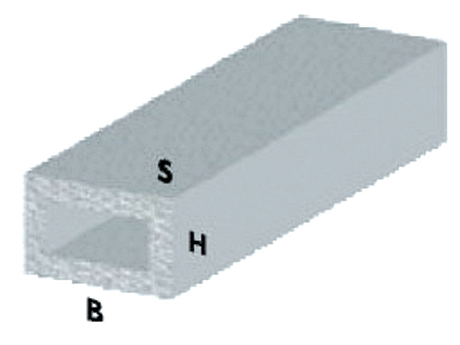 Profilo argento h.100 cm tubo rettang. 20x10x1 mm** ARCANSAS