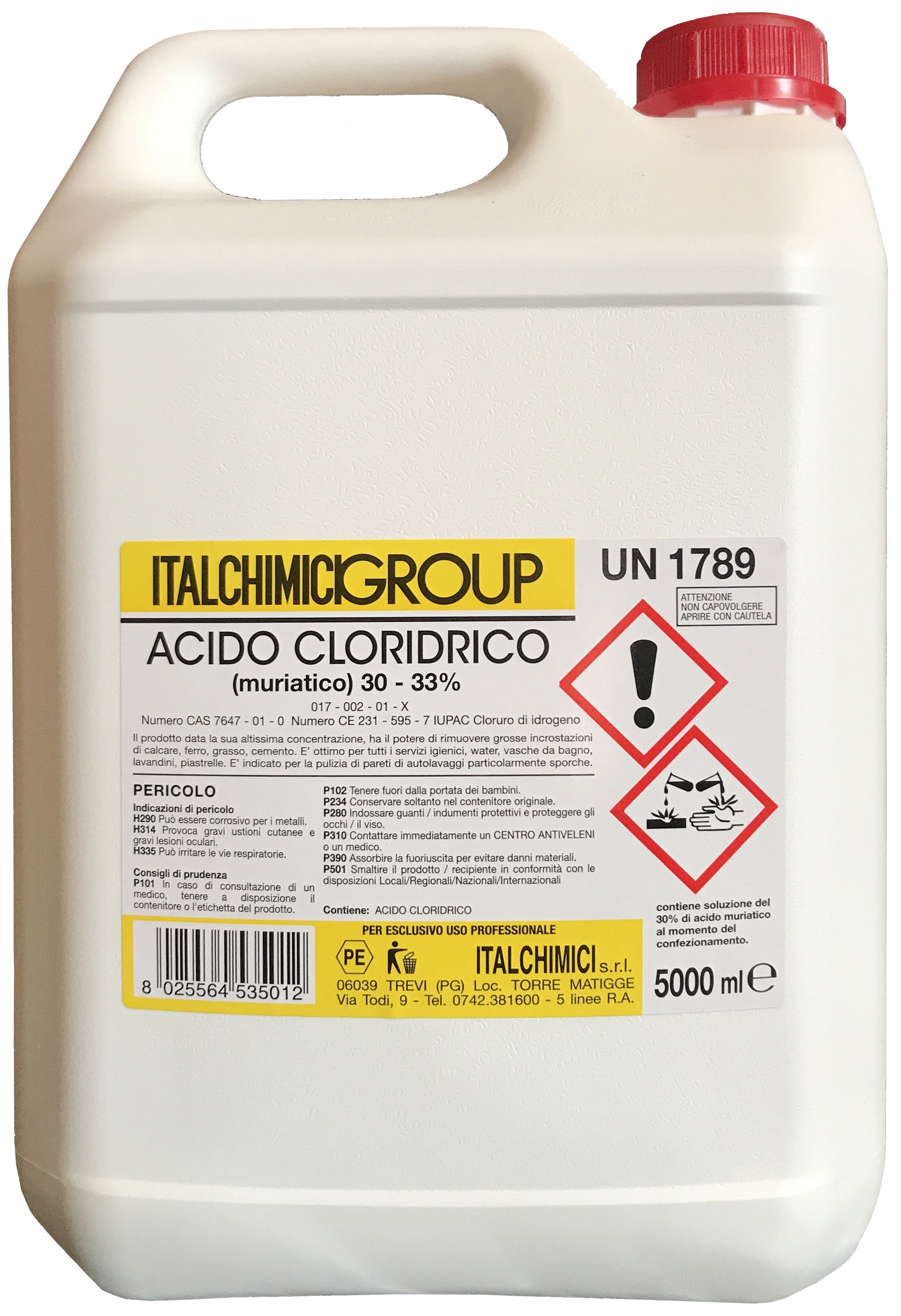 Acido muriatico puro al 33 lt.5 ITALCHIMICI