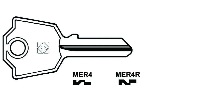 Chiavi per cilindri meroni 5 spine piccole - mer4 dx SILCA