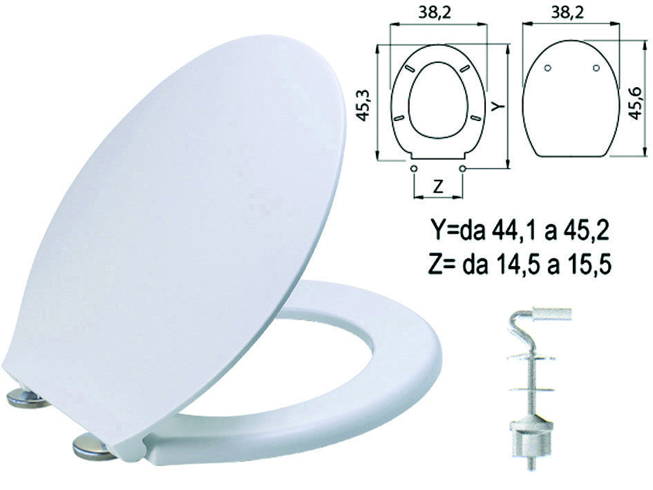 Sedile wc in termoindurente z13 bianco cerniere inox h025 SANIPLAST