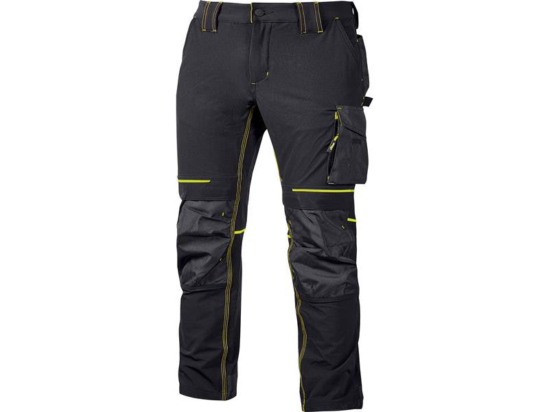 U-power pantalone atom slim fit nero-giallo tg.m