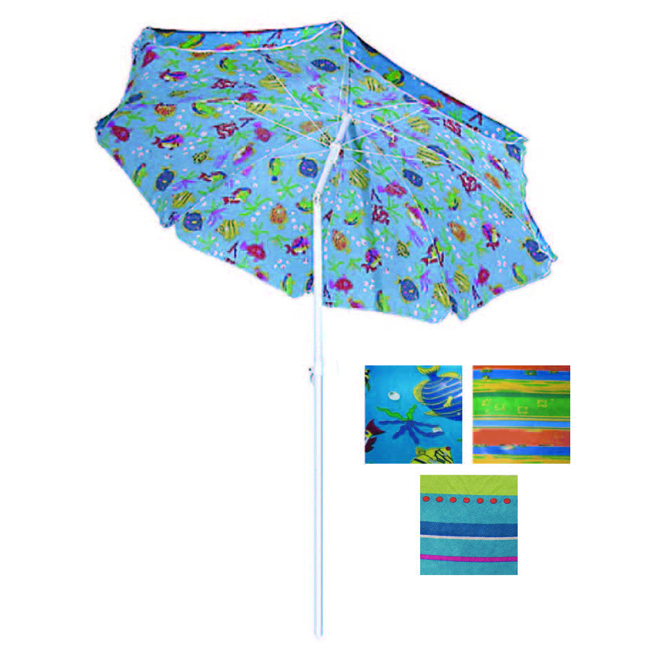 Ombrellone da spiaggia in tnt fantasia tondo cm.135 - colori assortiti VETTE