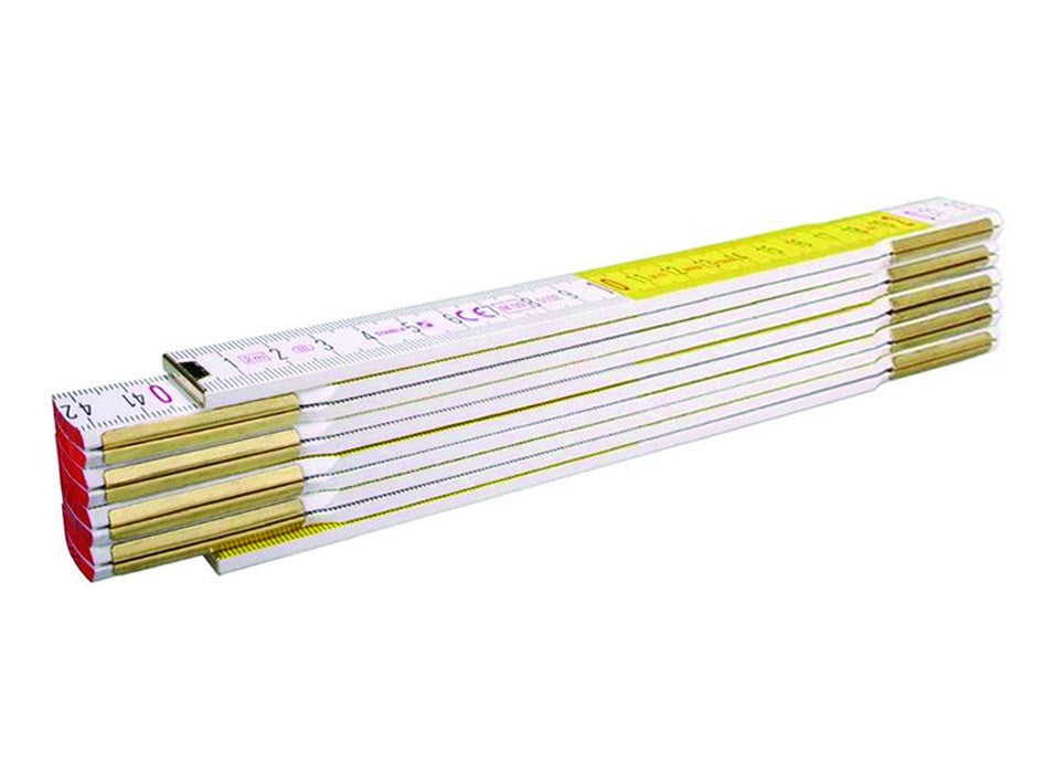 Doppiometro in legno bicolore serie 600 mod.617 - bianco/giallo (01128) STABILA
