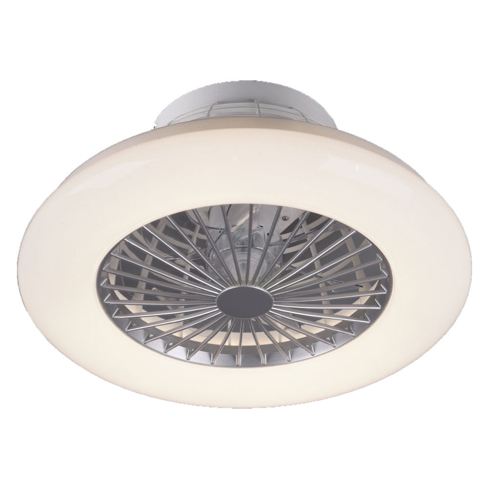 Ventilatore a soffitto / plafoniera 'stralsund' ø cm. 50 x h.16 - potenza luce 26,8 w