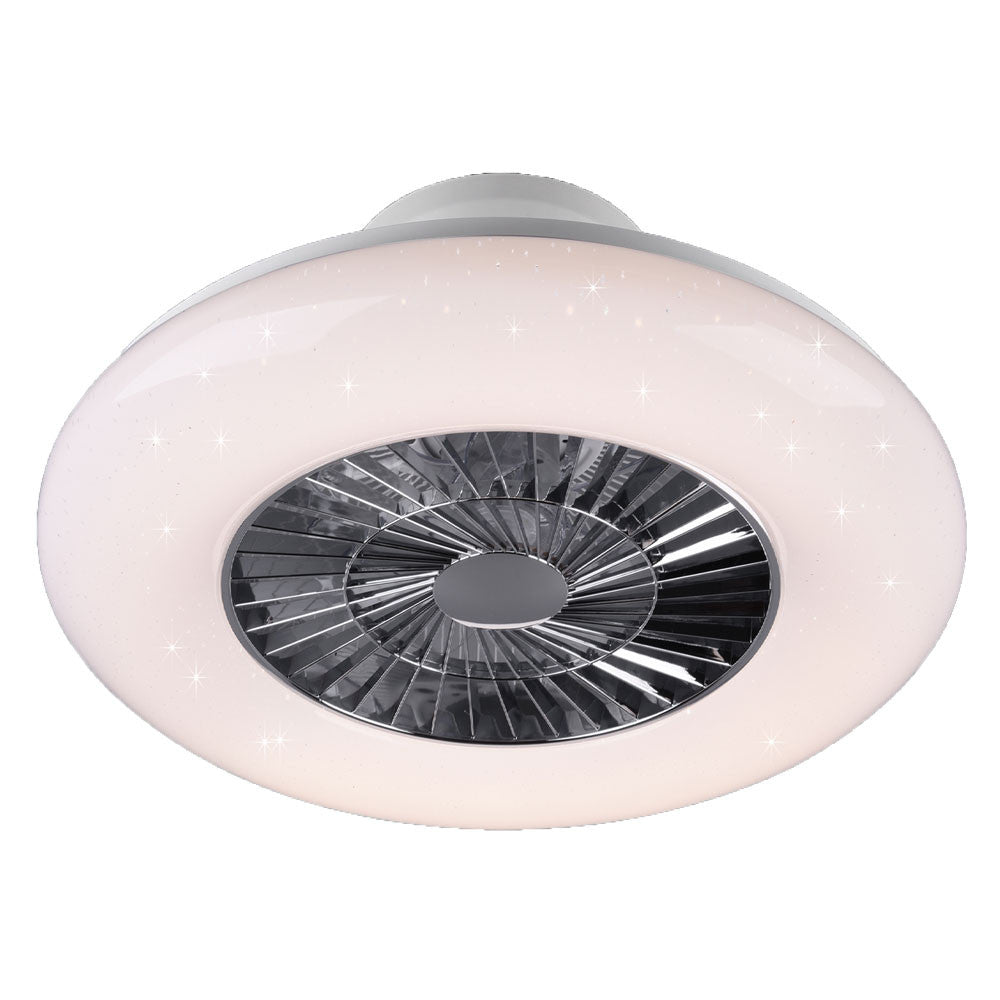Ventilatore a soffitto / plafoniera 'visby' ø cm. 59 x h.20 - potenza luce 39,6 w